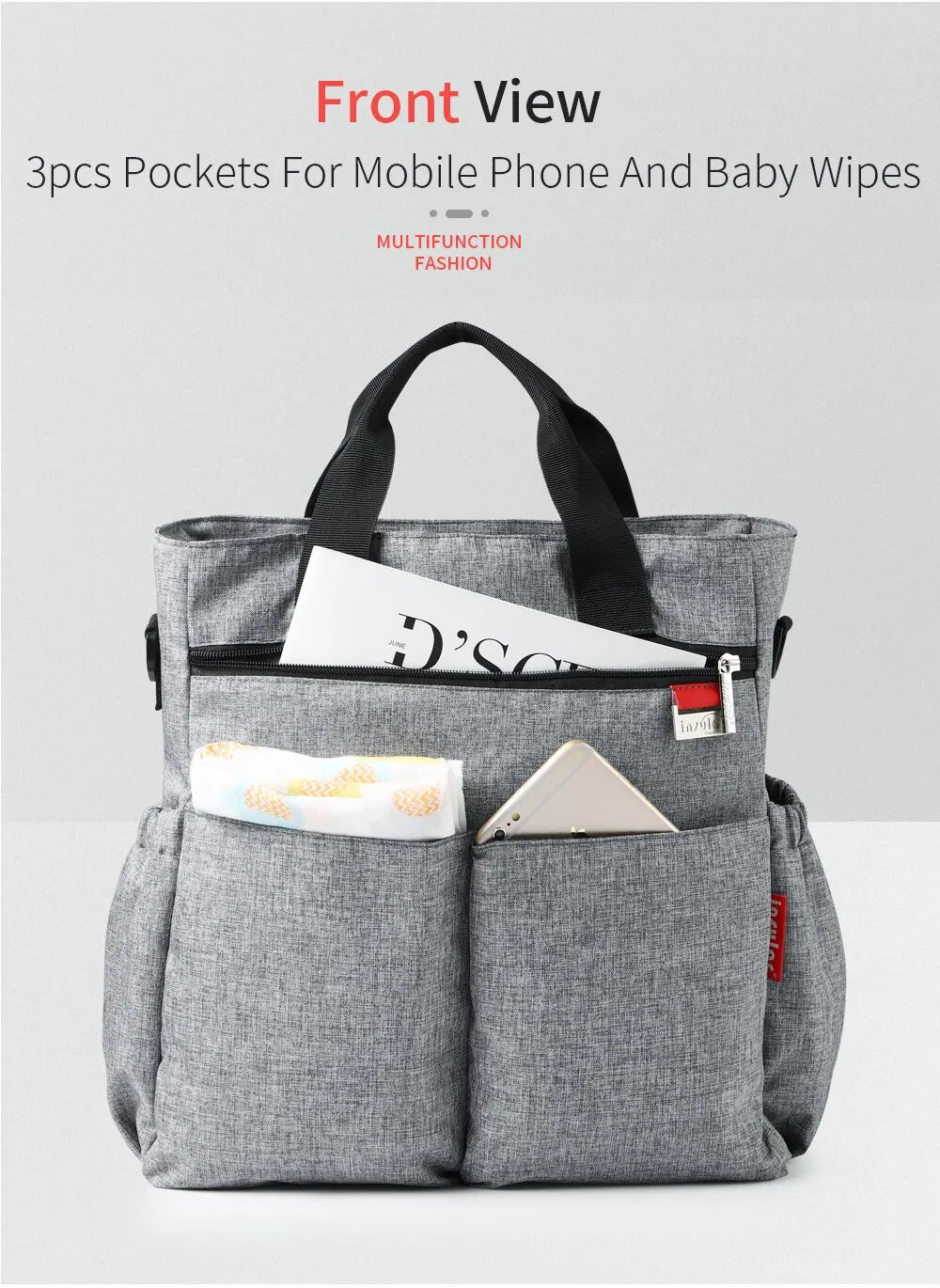 Multifunctional Waterproof Diaper Tote Bag for Parents
