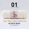 Luxurious Alpaca Wool Blend Yarn — 500g Thick Knitting Yarn