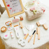 Wooden Pretend Play Makeup Set with Dressing Table & Makeup Bag