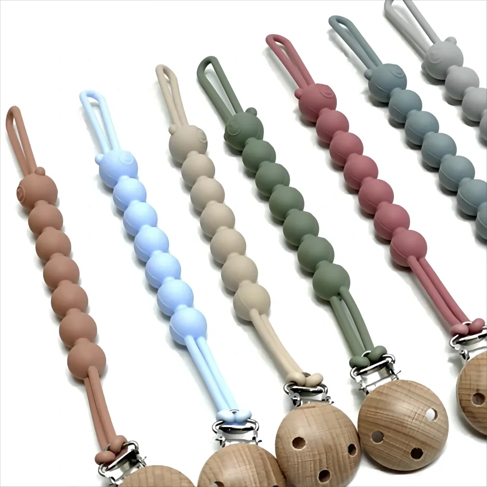 Baby Pacifier Clip with Silicone Teething Beads