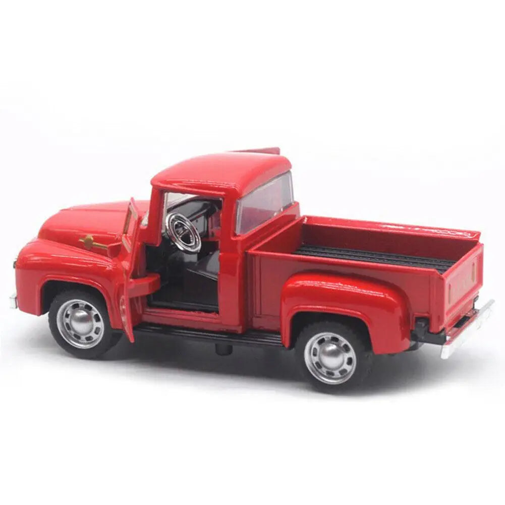 Vintage Red Die-Cast Metal Truck – Pull-Back Miniature Collectible