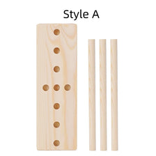 Wooden ribbon bow maker with multiple holes for crafting and gift wrapping