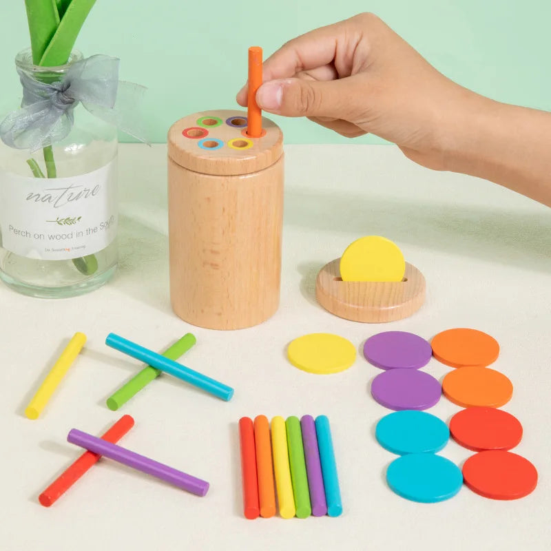Wooden Montessori Color Sorting & Shape Matching Toy