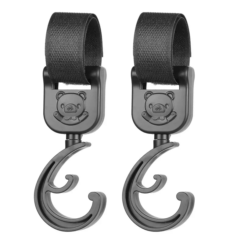 360° Rotating Stroller Bag Hooks – Universal Organizer for Baby Prams