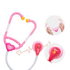 Pink kids doctor pretend play set with electronic medical tools including a stethoscope and thermometer