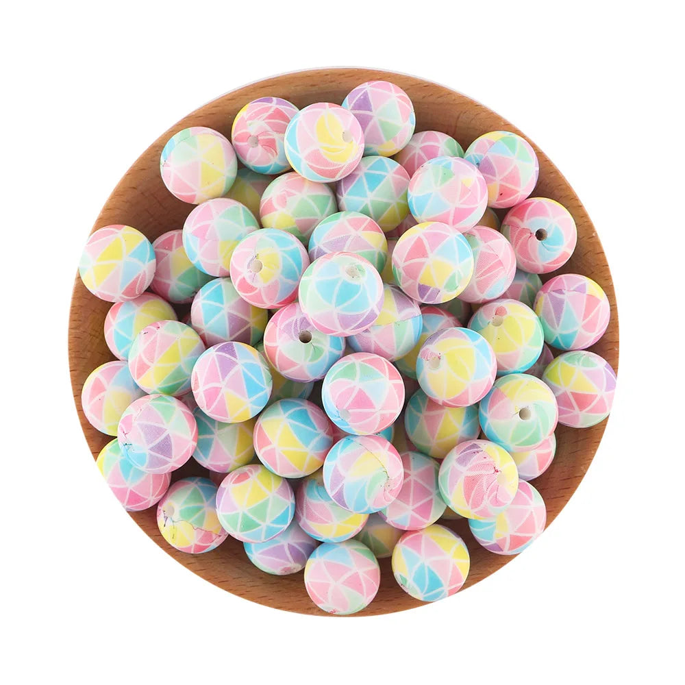 Pink Silicone Round Beads for DIY Jewelry Making