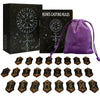 Wooden Rune Stone Set with Guide Book and Velvet Bag
