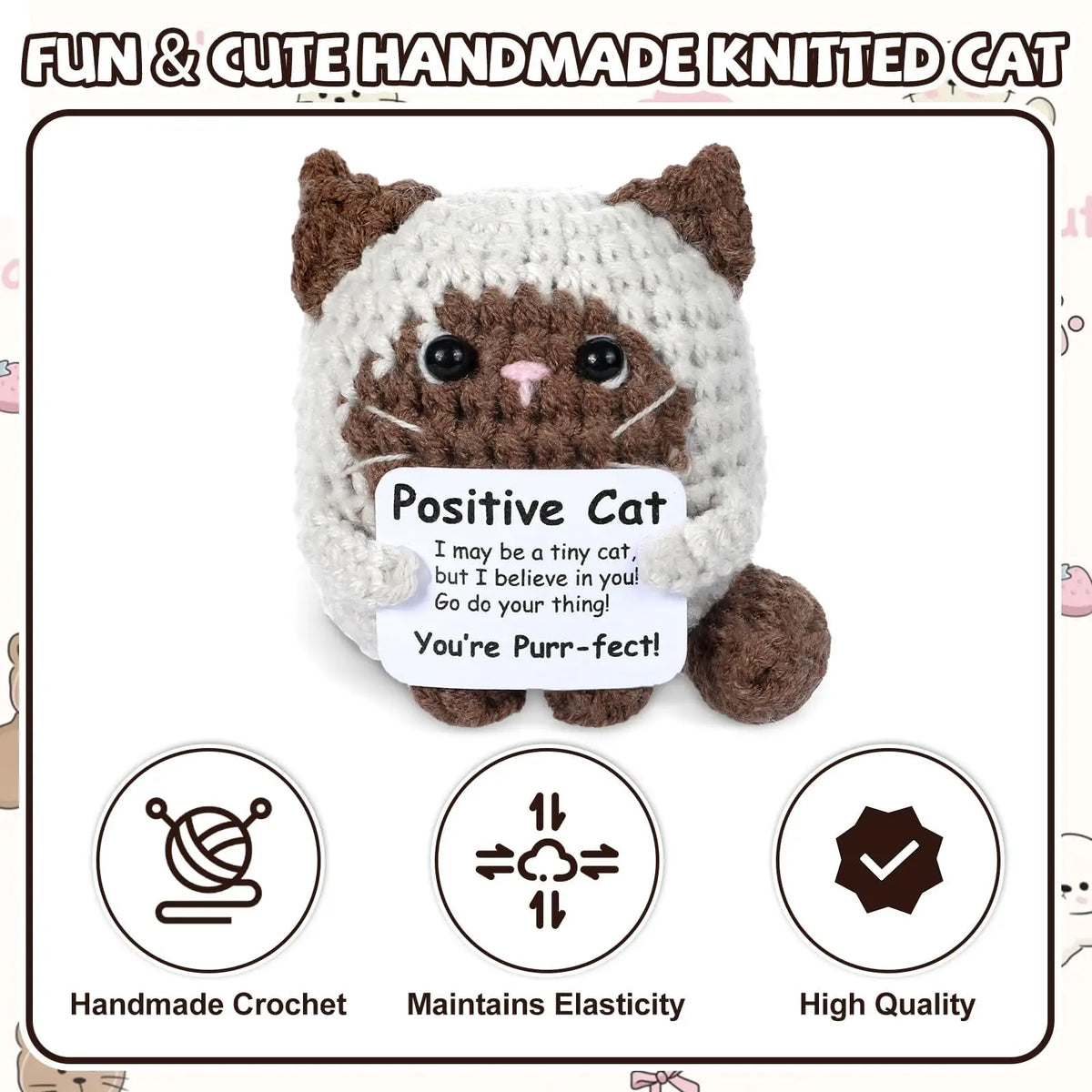 Handmade Crocheted Cat Plush – Positivity & Charm