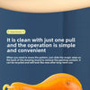 An orange magnetic drawing board keychain with a stylus is shown on a light yellow surface.