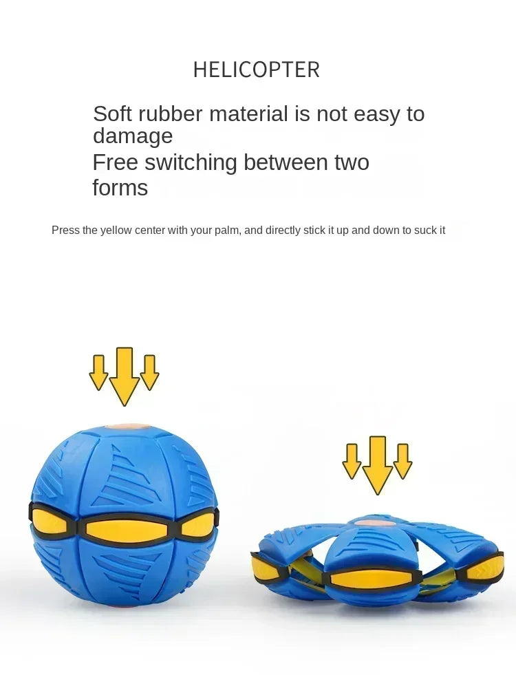 Interactive Flying Saucer Dog Toy with Deformation Fun