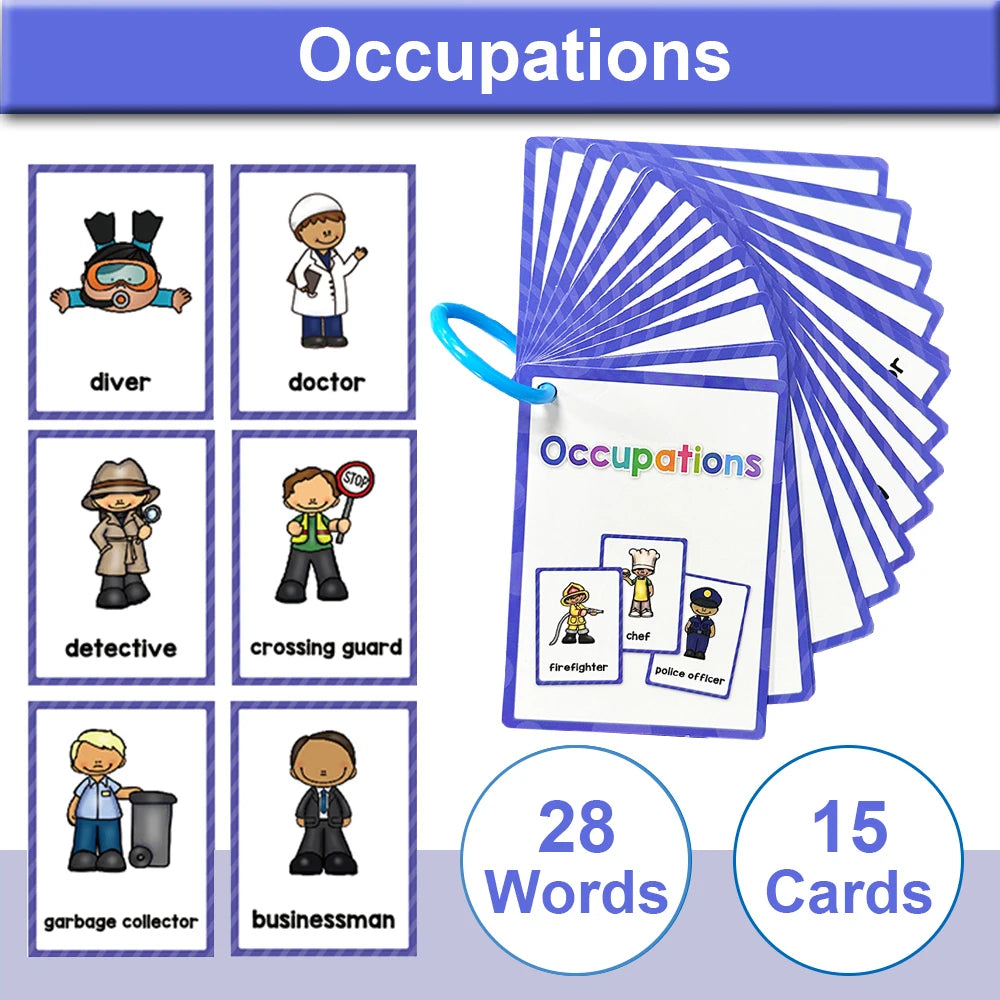 Montessori English Word Learning Cards for Kids