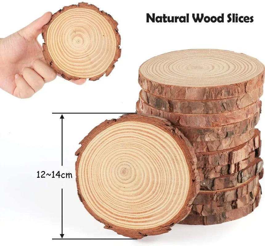Natural Pine Wood Slices for DIY Crafts and Decor