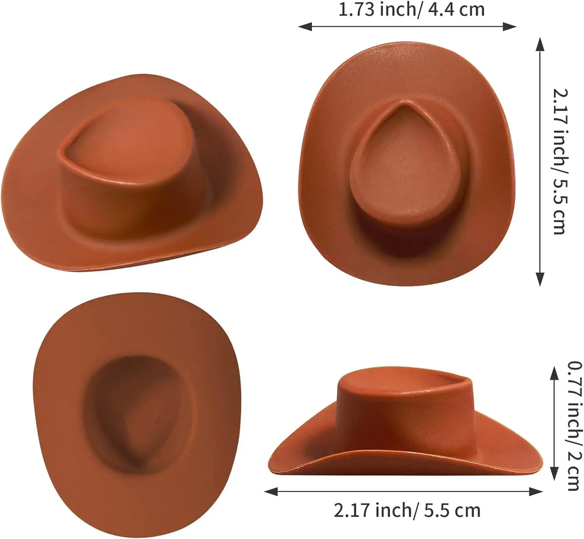 Mini Plastic Cowboy Hats for Party Favors and Cake Toppers