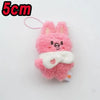 Adorable Plush Cartoon Keychain – Soft Pink Mini Pendant