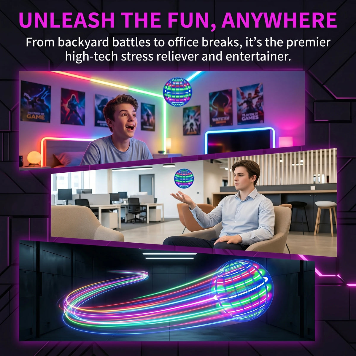 Magic Flying Orb Boomerang with LED Lights
