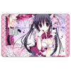 Anime girl with black hair and pink accents in a magical style on a credit card skin sticker.