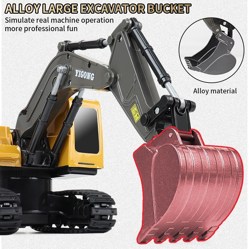 2.4G Remote Control Excavator with Lights and Sound Effects