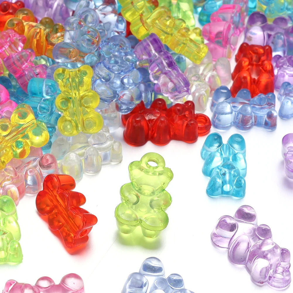 Colorful Gummy Bear Acrylic Beads for DIY Jewelry Making