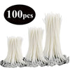 Waxed Cotton Candle Wicks & Holders (100-Piece Assortment)