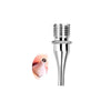 Stainless steel diamond painting pen with a threaded tip and a pink-colored component.