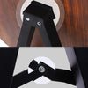 Black universal folding A-frame guitar stand with a circular mounting plate.