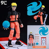 An orange and black fully articulated action figure of Yuji Itadori from Jujutsu Kaisen, standing on a white surface.