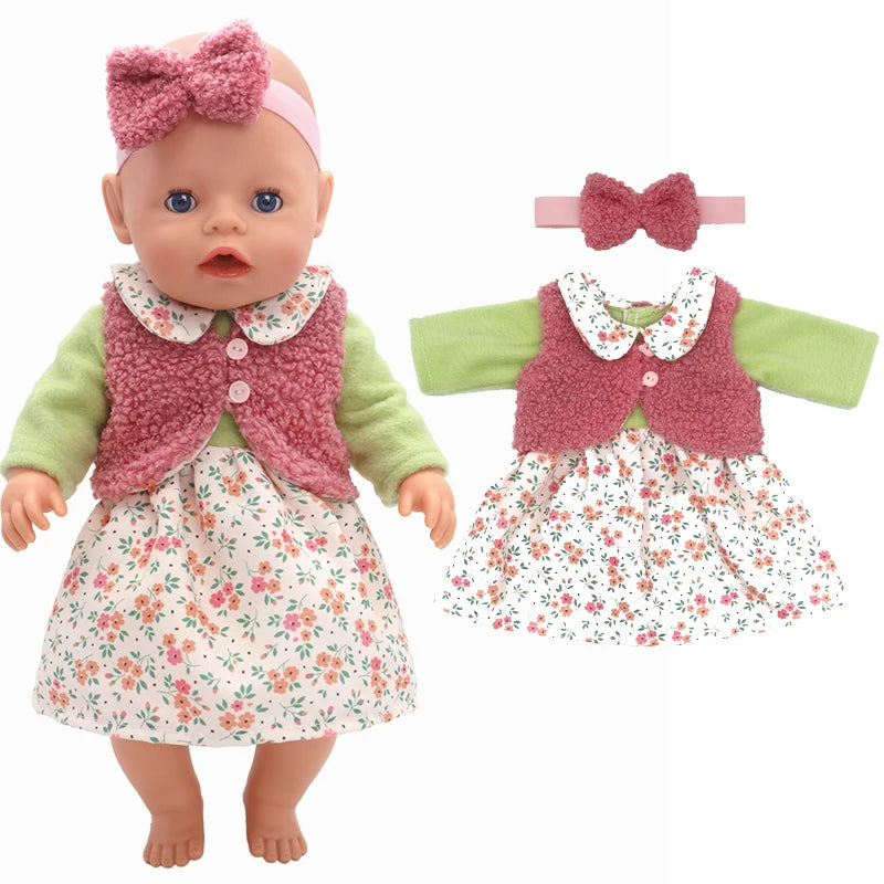 Doll Outfit Set with Hat for 17-43 cm Baby Dolls