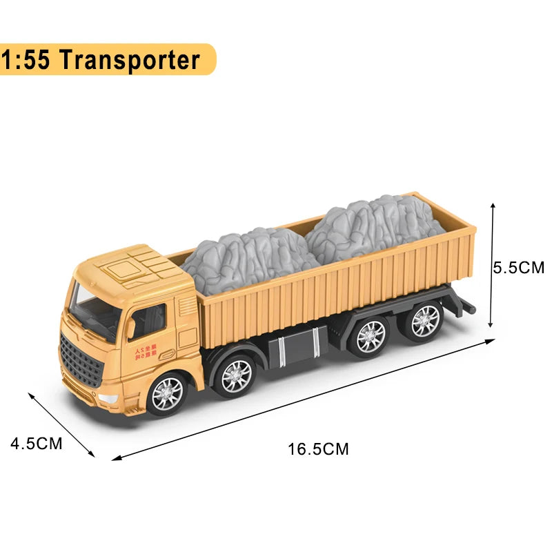 Diecast Engineering Vehicle Set for Kids - 4-Piece Construction Toy Collection