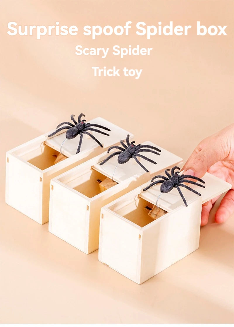 Wooden Spider Surprise Prank Box
