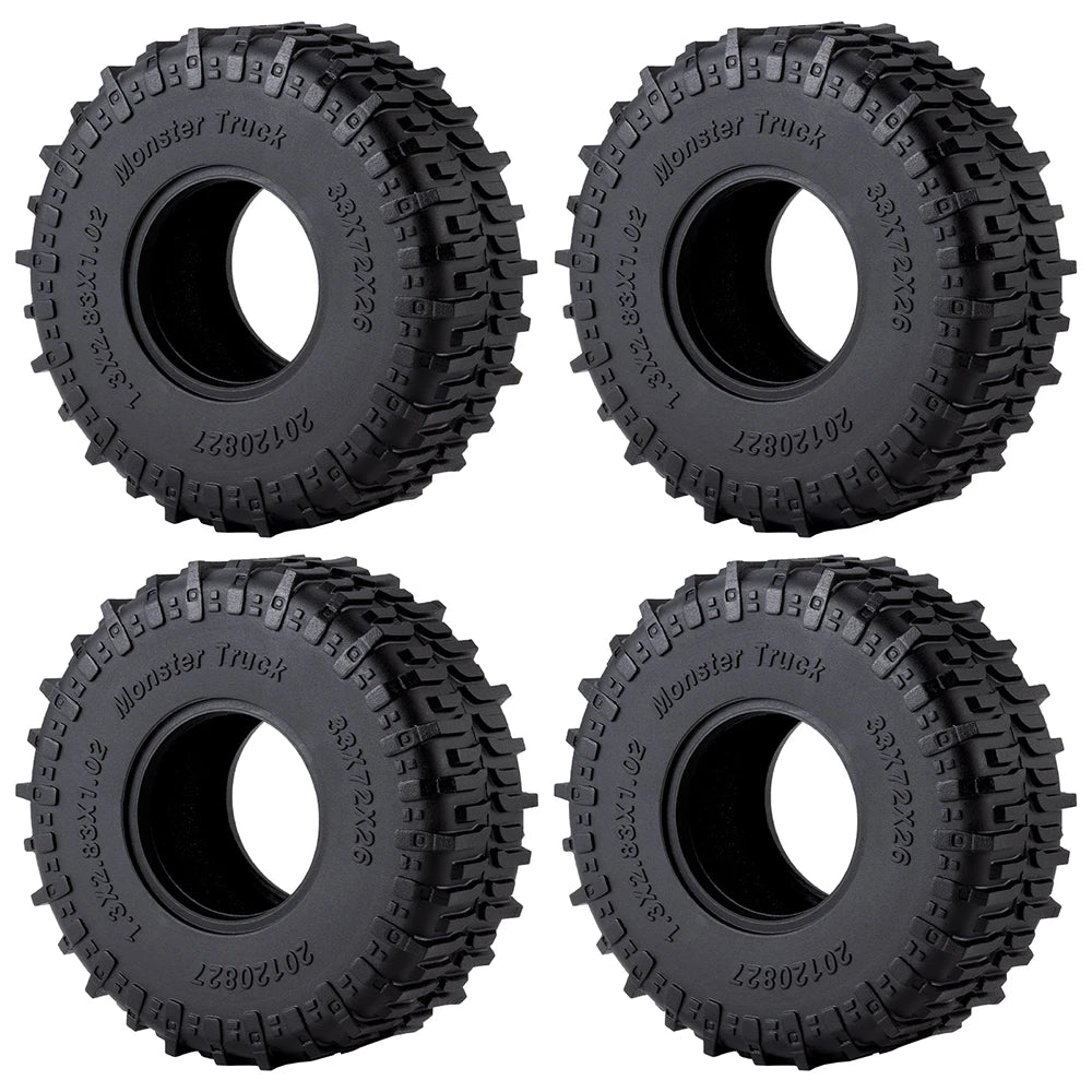 1.3" Mud Terrain Tires for RC Crawler (4-Pack)