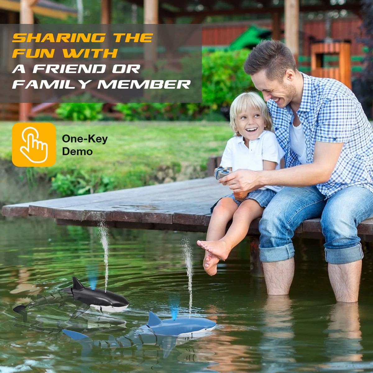 Remote Control Shark Toy with Water Spray