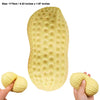 Yellow dragon fruit squishy stress relief toy shown in various forms and a hand