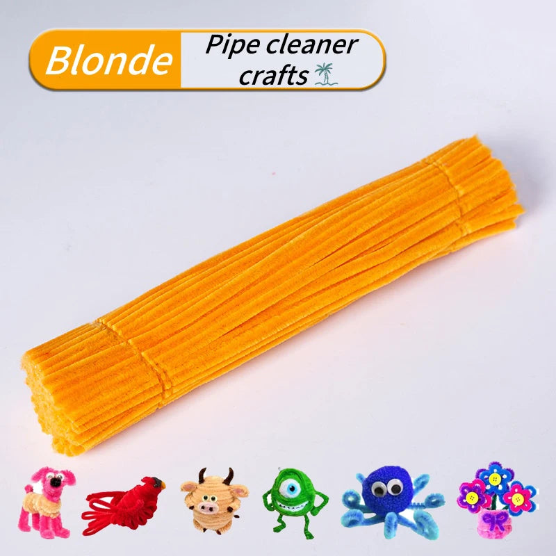 100-Piece Chenille Stem Pipe Cleaners for Crafts & Decor