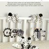 Black and White Animal Hanging Toys for Baby Car Seat and Stroller