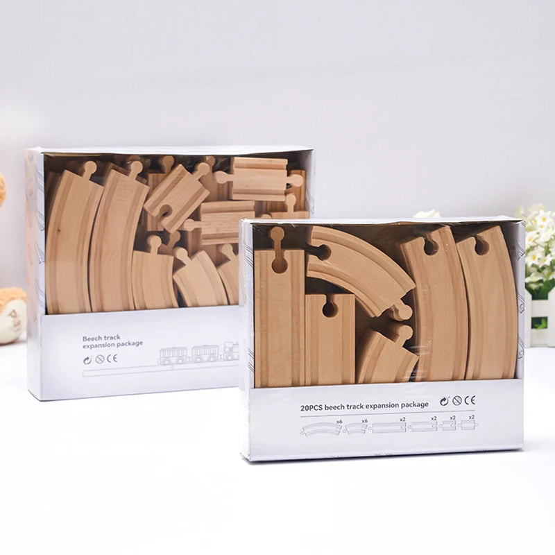 Wooden Train Track Expansion Set – Compatible with All Major Brands