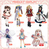 A display of various Street Style Articulated BJD collectible blind box dolls including Nyako, Ni Te, Blood, Xiao, Orz, Hua L