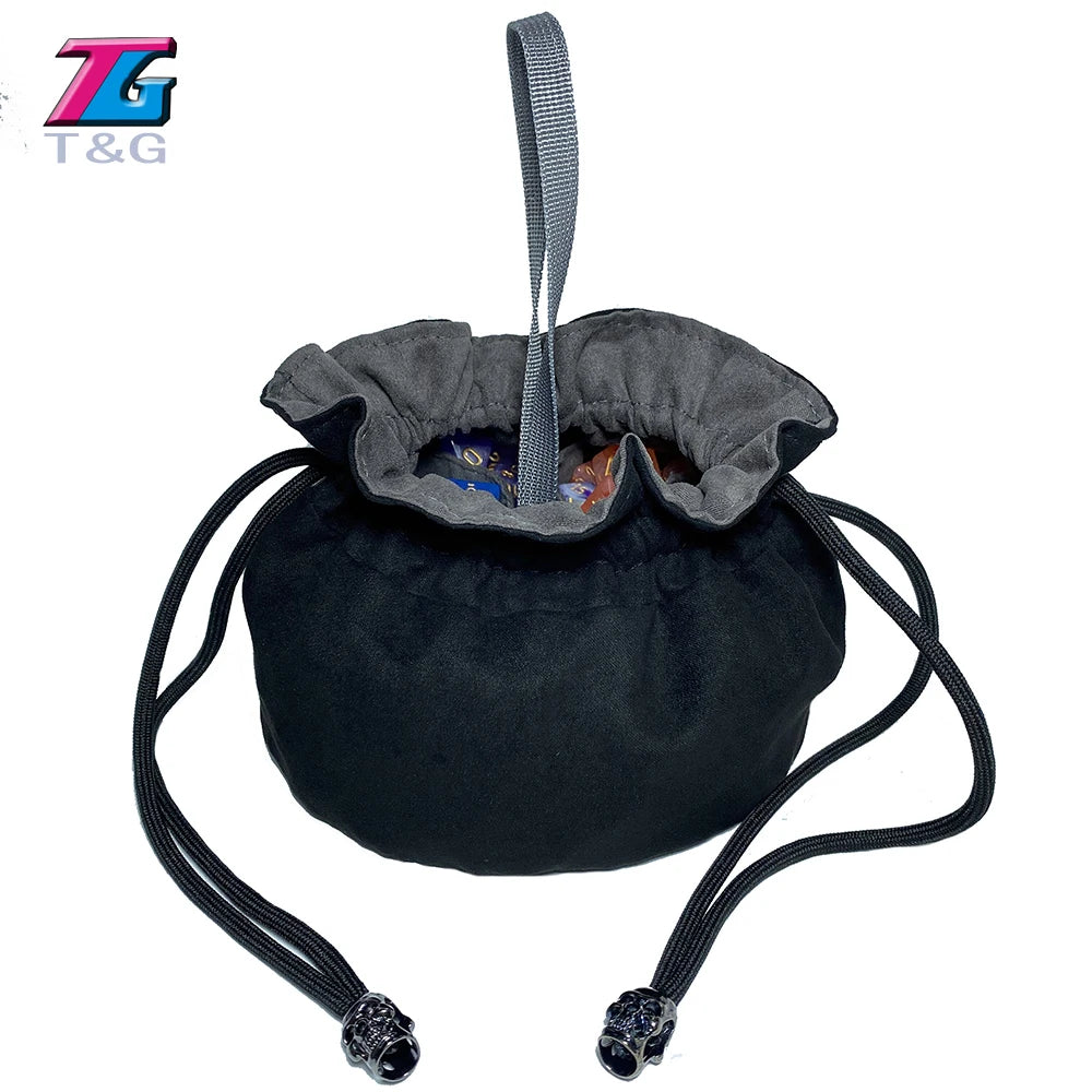 Velvet Dice Storage Bag with Interior Pockets
