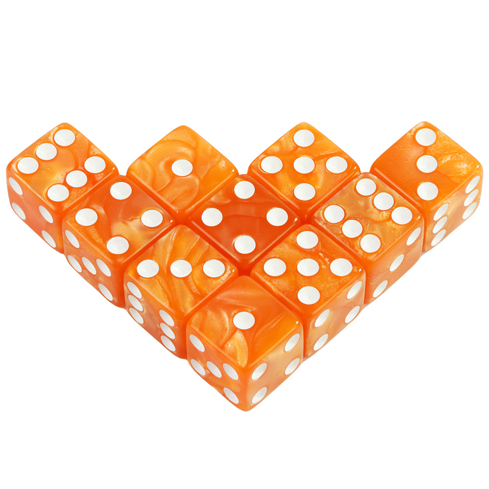 Marble Acrylic D6 Dice Set (10-Pack) for Tabletop RPGs, D&D, and Classroom Learning