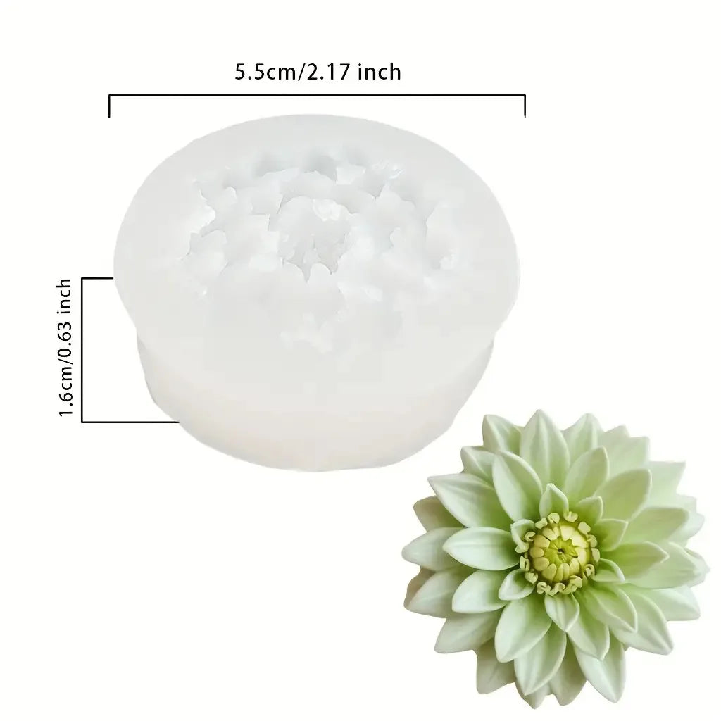 White silicone crystal epoxy glue mold shaped like a succulent flower for DIY pots