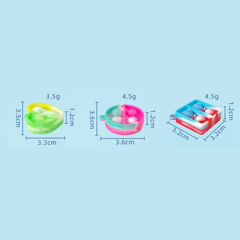 Mini Pop Fidget Keychains for Kids - 20 Pack Sensory Toys for Party Favors & Classroom Rewards
