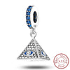 Sterling silver charm beads set featuring cross, angel, and evil eye designs for DIY jewelry making