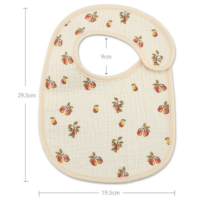Baby Cotton Gauze Bibs with Waterproof Backing (2-Pack)