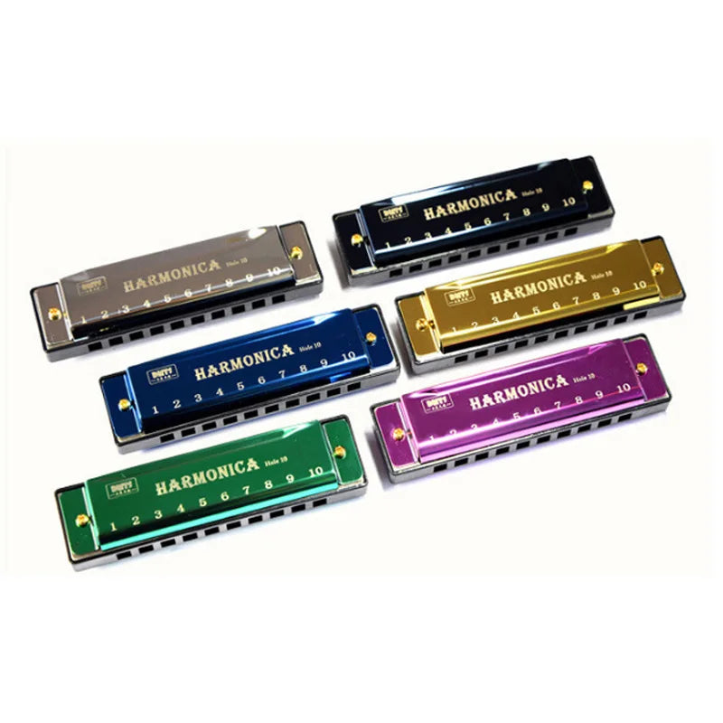10-Hole Diatonic Harmonica in C with Case