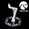 Clear acrylic adjustable snake bone stand for action figures and models shown with three different modes