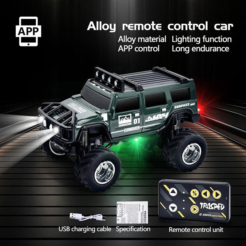 Mini 1:64 Scale Remote Control Off-Road Truck - Dual-Mode with Cruise Control
