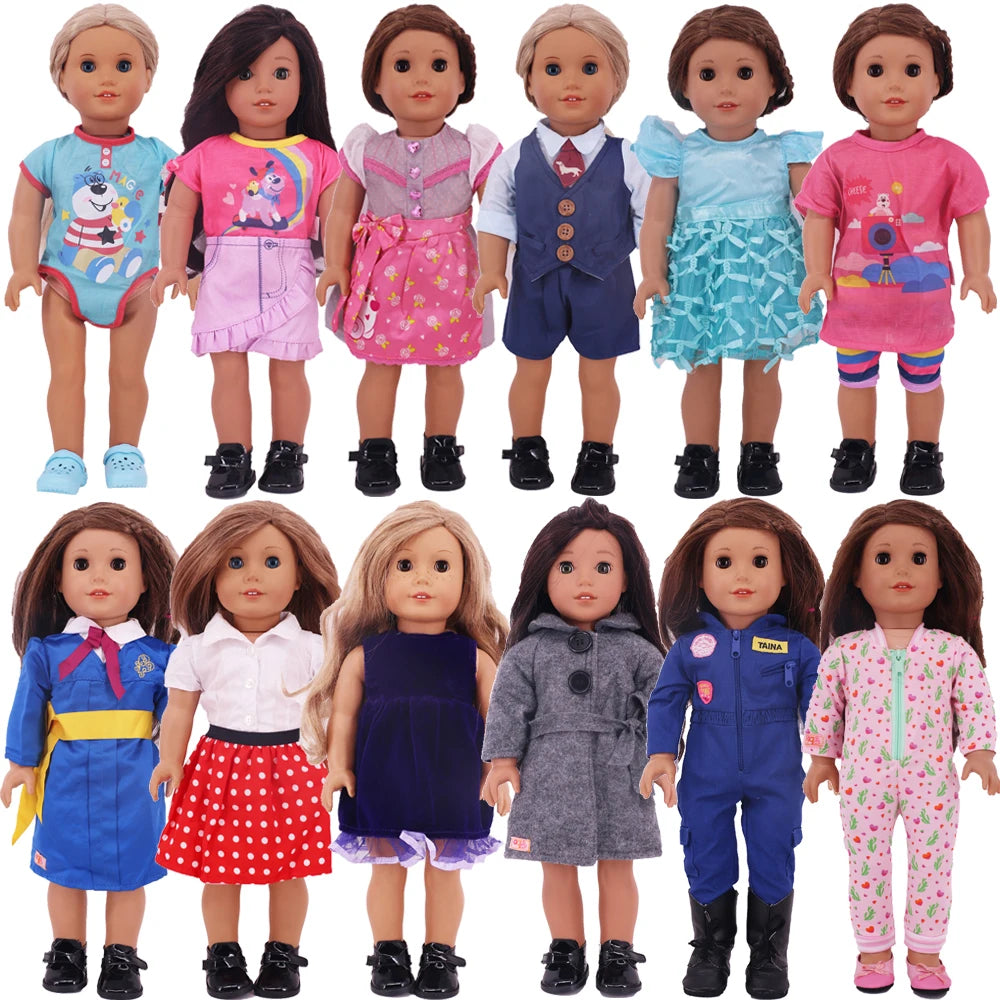 Two-Piece Doll Outfit with Top and Pants for 18-Inch and 43cm Dolls