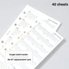 40 sheets of habit tracker refill pages for A6/A7/M5 planners