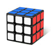 A 3x3 magic cube puzzle with black, blue, and red faces shown from an angle.
