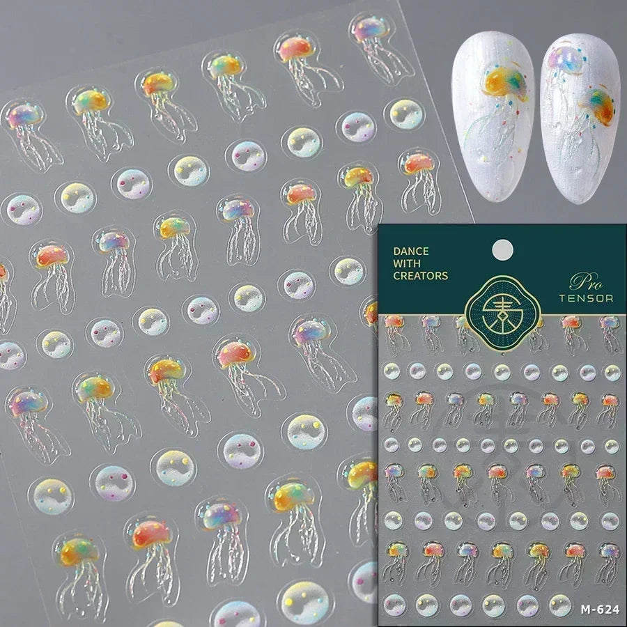 Ocean-Inspired Nail Art Sticker Set