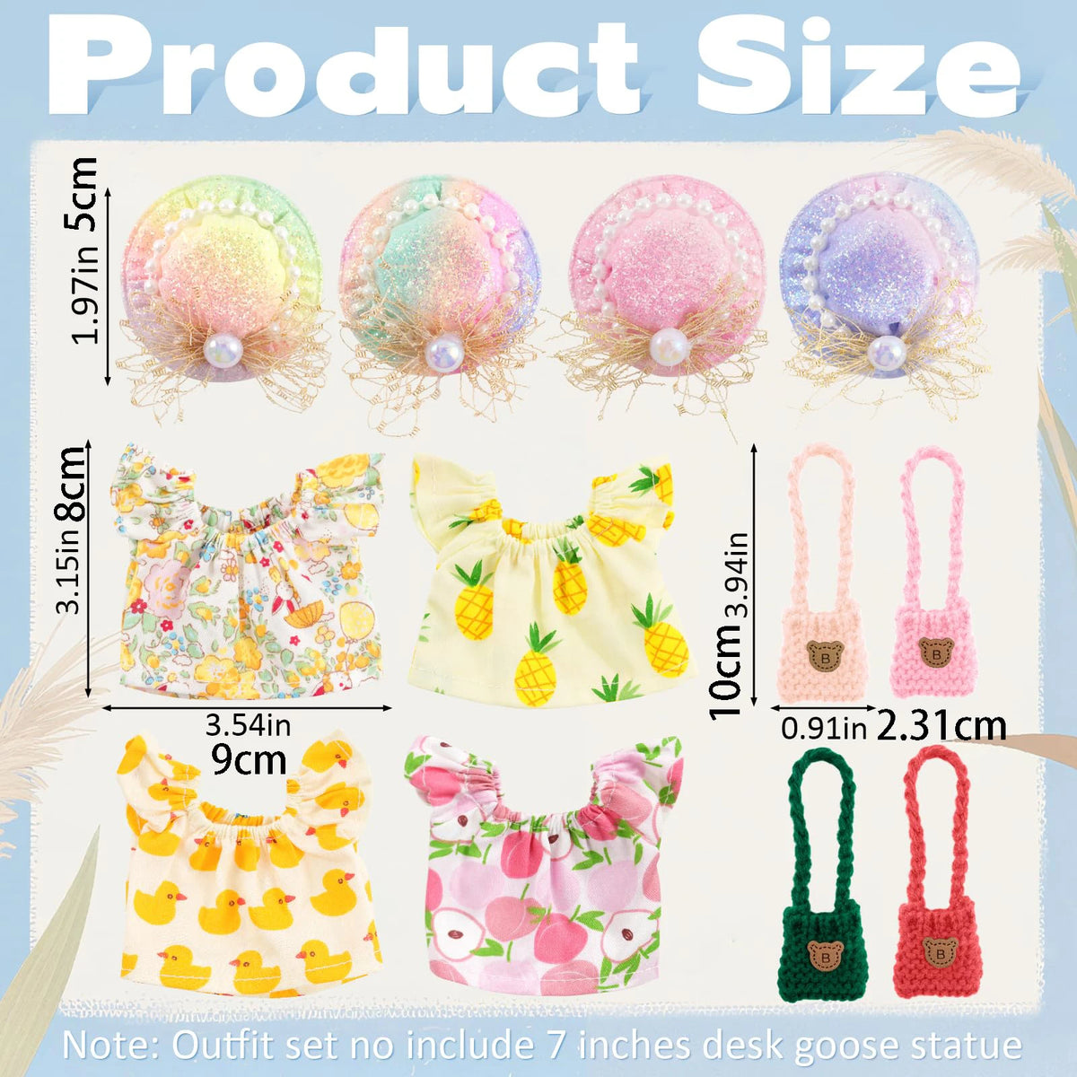 Mini Goose Summer Outfit Set with Hat, Dress, and Bag